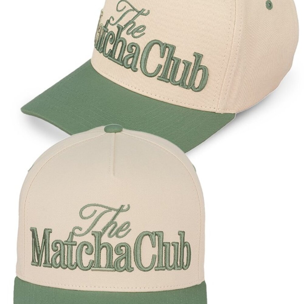 The Matcha Club Embroidered Baseball Two Tone Trucker Cap Snapback